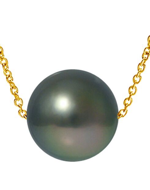 Nasrine halsketting geelgoud Tahitiaanse parel zwart tahiti