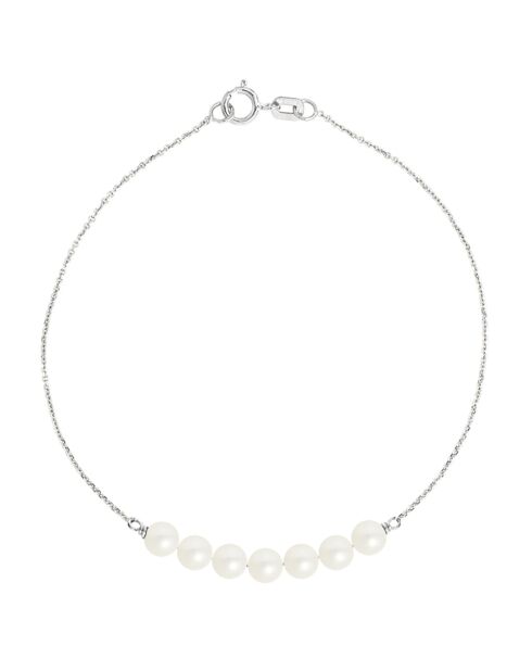 Laurierarmband Witgoud Natuurlijke witte zoetwaterparel