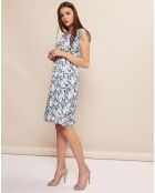 Robe imprimé libellules Etincelle crème/bleu