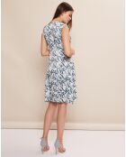 Robe imprimé libellules Etincelle crème/bleu