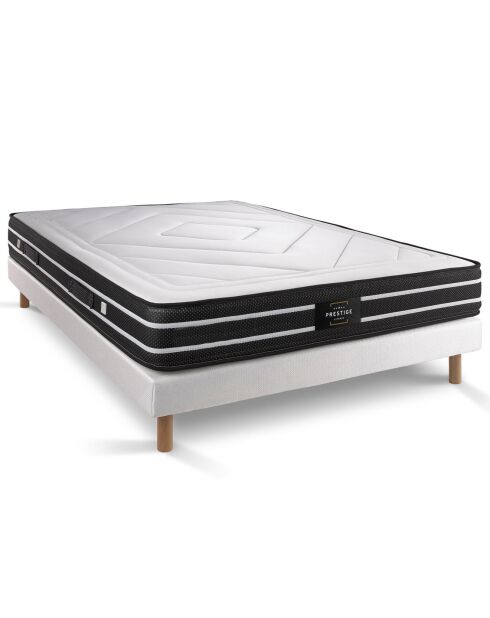 Ensemble matelas & sommier Exclusive blanc/noir - 140x190 cm