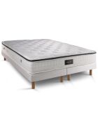 Ensemble matelas & 2 sommiers Privilège blanc/noir - 2x80x200 cm