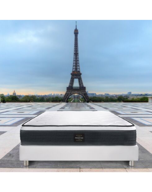 Set materasso Suite e 2 molle scatolate bianco/nero - 2x80x200 cm