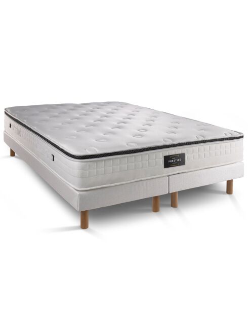 Ensemble matelas & 2 sommiers Privilège blanc/noir - 2x90x200 cm