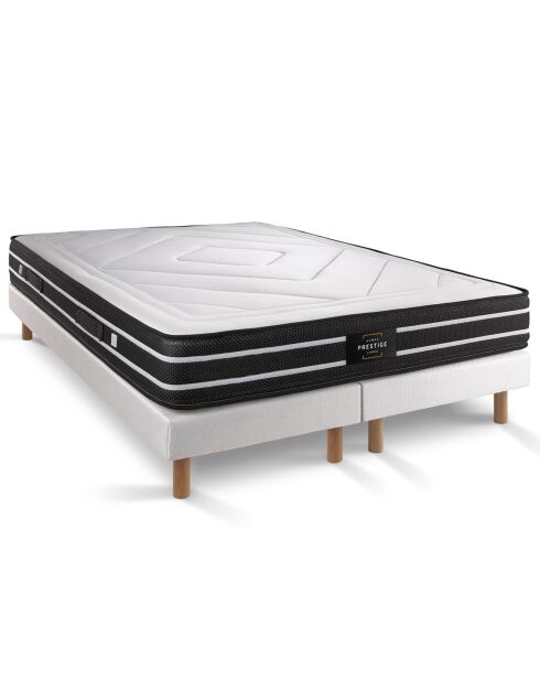 Ensemble matelas & 2 sommiers Exclusive blanc/noir - 2x100x200 cm