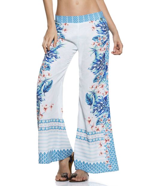 Pantalon Paraiso blanc/bleu