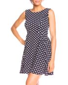 Louisa schwarzes Kleid mit Tupfenmuster