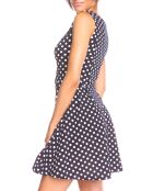 Louisa schwarzes Kleid mit Tupfenmuster