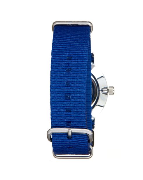 Montre Mixte en Nylon bleue + bracelet en Acier argenté