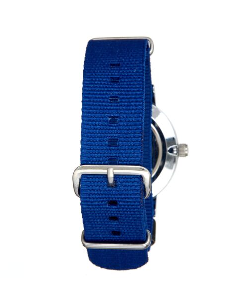 Montre Mixte en Nylon bleue + bracelet en Acier argenté