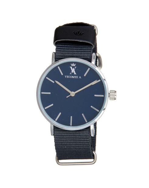 Montre Mixte en Nylon grise + bracelet en Acier argenté
