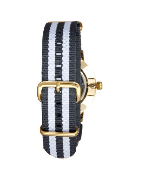 Montre Mixte en Nylon gris/gris clair + bracelet en Acier doré