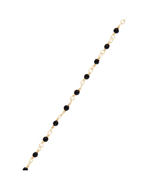 Bracelet Elisa Jade noire en laiton doré