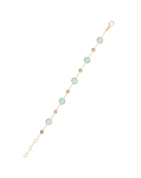 Bracelet Neela Aqua Calci en laiton doré
