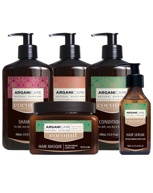 Kit Rituel réparation à l'Huile de Coco cheveux ternes et secs - 5 pièces