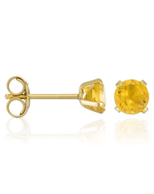 Boucles d'oreilles Puce Citrine 0.40 ct or jaune