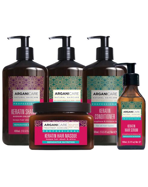 Kit Rituel réparation intense à la Kératine tous types de cheveux - 5 pièces