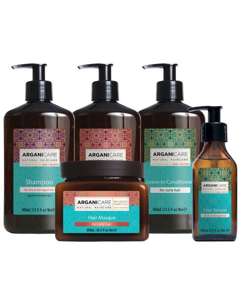Kit Rituel beauté à l'Huile d'Argan cheveux bouclés - 5 pièces