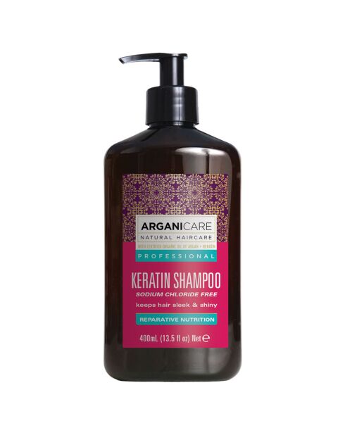 Shampooing réparateur et nutritif Kératine tous types de cheveux -  400 ml