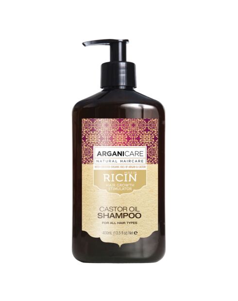 Shampooing accélérateur de croissance à l'huile de Ricin Bio tous types de cheveux -  400 ml