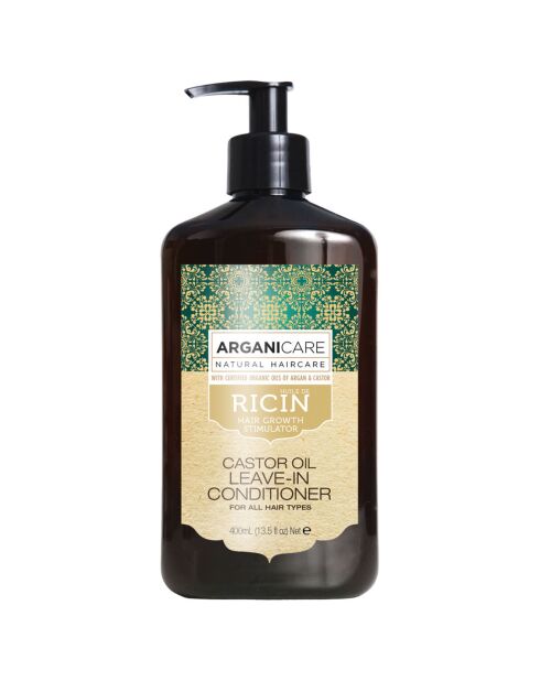 Soin évolution sans rinçage à l'huile de Ricin Bio cheveux secs et abîmés -  400 ml