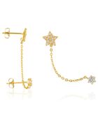 Boucles d'oreilles Nuit Etoilée Zirconium or jaune