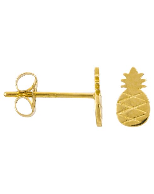 Boucles d'oreilles Ananas or jaune