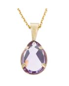 Pendentif Goutte Améthyste 1.76 ct or jaune