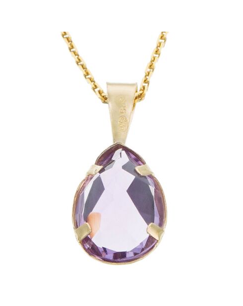 1,76 karaat geelgouden hanger met amethist