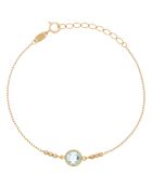 Prachtige blauwe topaas armband 1,13 kt geelgoud