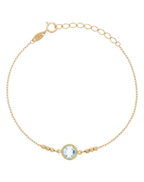 Prachtige blauwe topaas armband 1,13 kt geelgoud