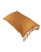 Kissenbezug aus Leinen mit Fransen, 50 x 75 cm, Orange
