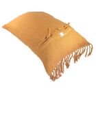Kissenbezug aus Leinen mit Fransen, 50 x 75 cm, Orange
