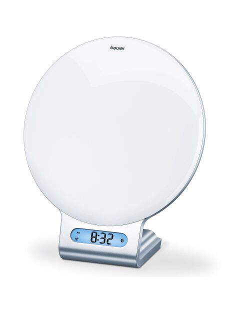 Radio-réveil lumineux connecté via Bluetooth & USB blanc