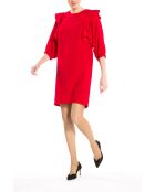 Robe manches volantes rouge