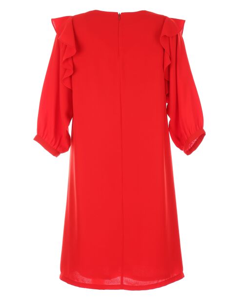 Robe manches volantes rouge