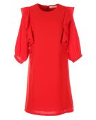 Robe manches volantes rouge