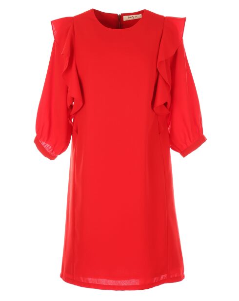 Robe manches volantes rouge