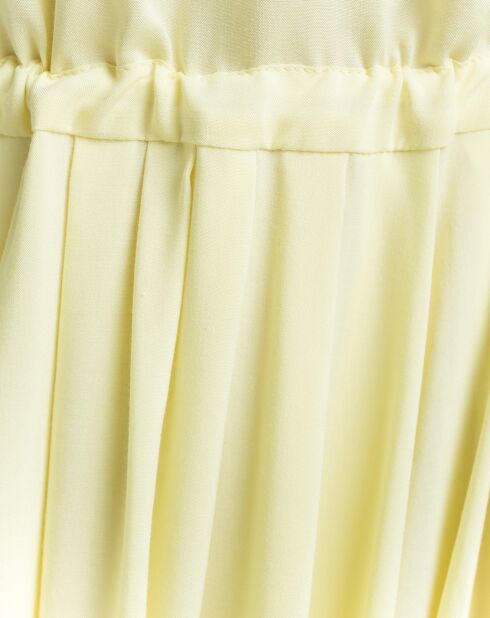 Robe longue plissée jaune