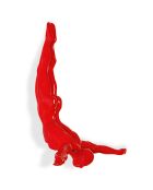 Sculpture Petit Plongeur rouge - 28x28x9 cm