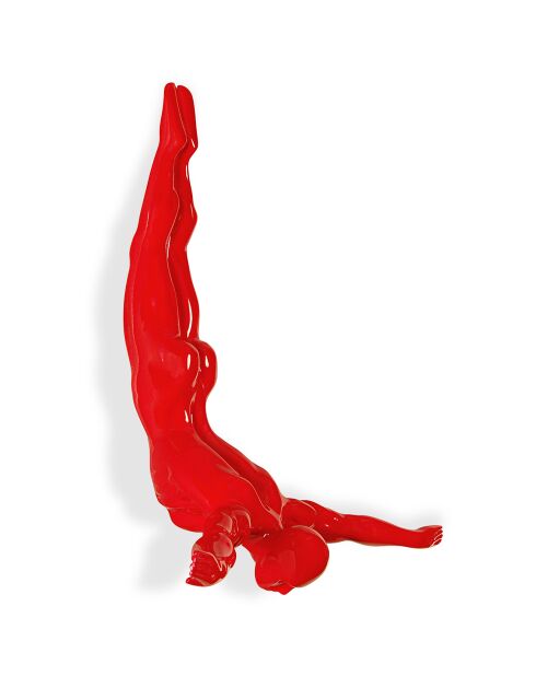 Sculpture Petit Plongeur rouge - 28x28x9 cm