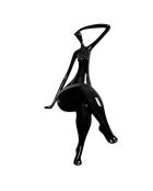 Sculpture Attente noire - 75x36x34 cm