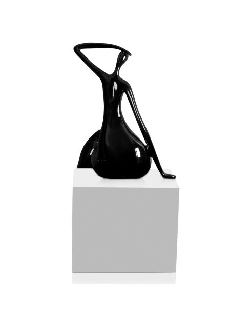 Sculpture Attente noire - 75x36x34 cm