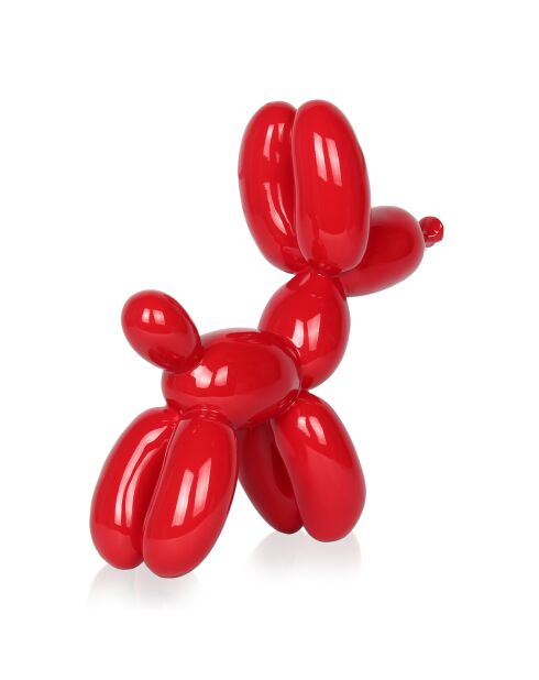 Pop Art sculptuur van een rode hond - 27x26x9,5 cm
