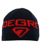 Mütze aus Schokowolle in Rot/Marineblau