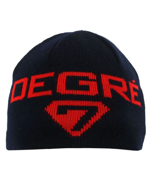 Mütze aus Schokowolle in Rot/Marineblau