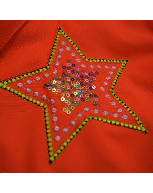 Etoile Skijacke mit Kunstpelzkragen, Orange