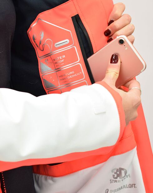 Veste de Ski Loriaz blanc/orange