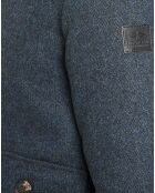 Blouson Feltor col fausse fourrure bleu marine