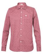 Chemise slim imprimé floral Padstow Micro bordeaux